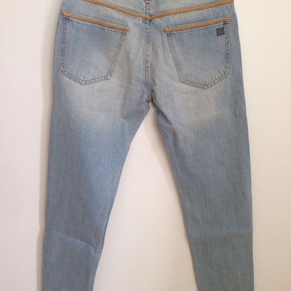 Palm Angels Gold Embroidered Washed Skinny Jeans - Picture 3 of 7